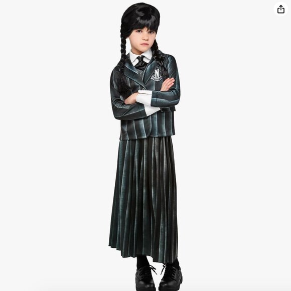 NEW Wednesday Addams Nevermore School Uniform Costume Girl's Size 8 - Picture 1 of 3